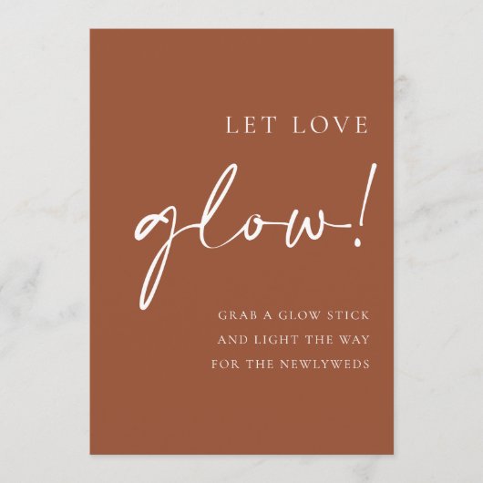 Terracotta Script Laat Liefde Schijnen Huwelijksbo Menu (Voorkant)