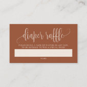 Terracotta  Script Luier Raffle Kaart Plaatskaartje (Voorkant)