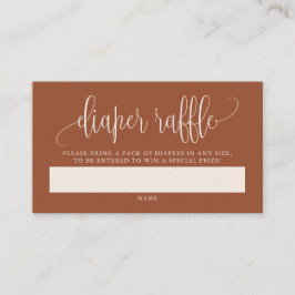 Terracotta  Script Luier Raffle Kaart Plaatskaartje