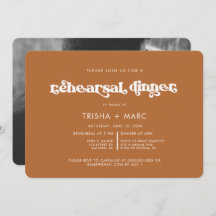 Terracotta Script Photo Engagement Party