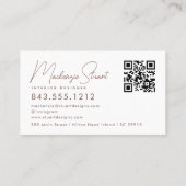 Terracotta Script QR Code Monogram Modern Visitekaartje (Achterkant)