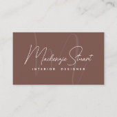 Terracotta Script QR Code Visitekaartje Monogram (Voorkant)