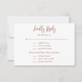 Terracotta Script Typografie Floral Wedding RSVP (Voorkant)