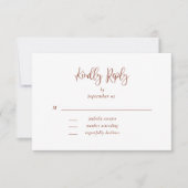 Terracotta Script Typografie Floral Wedding RSVP (Voorkant)