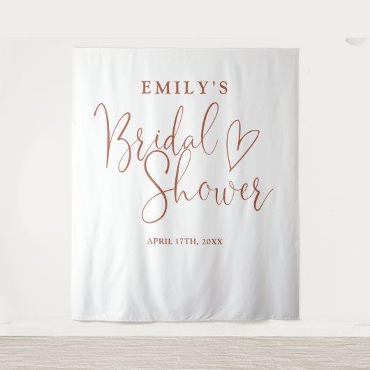 Terracotta Script Vrijgezellenfeest Foto Achtergro Wandkleed (Voorkant)