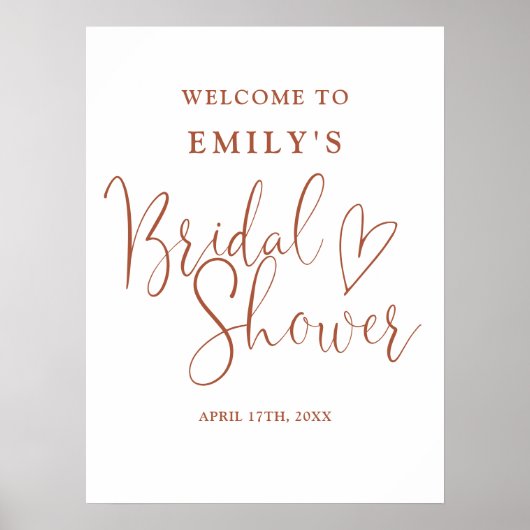 Terracotta Script Vrijgezellenfeest Welkomstbord Poster (Voorkant)