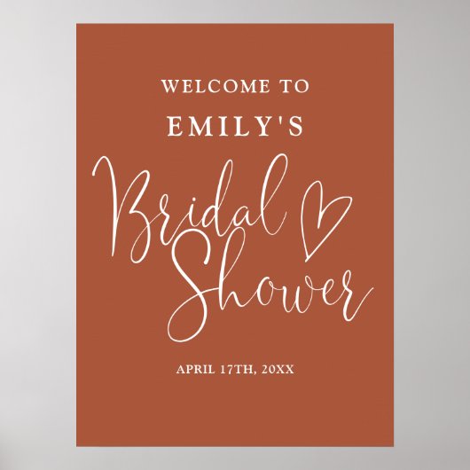 Terracotta Script Vrijgezellenfeest Welkomstbord Poster (Voorkant)