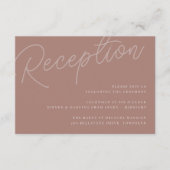 Terracotta | Script Watermark Trouwreceptie Informatiekaartje (Voorkant)