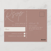 Terracotta | Script Watermerk RSVP Briefkaart (Achterkant)