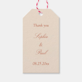 Terracotta Script Wedding Favor Gift Labels Cadeaulabel