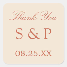 Terracotta Script Wedding Favor Sticker