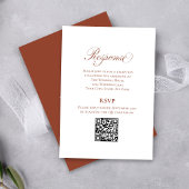 Terracotta Script Wedding RSVP QR Code Informatiekaartje