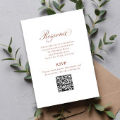 Terracotta Script Wedding RSVP QR Code Informatiekaartje