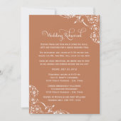  terracotta scroll bruiloft repetitie diner kaart (Voorkant)