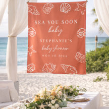 Terracotta Sea You Soon Strand Baby Shower Achterg