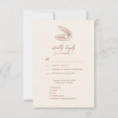 Terracotta Seashell Strand Bestemming Bruiloft RSVP Kaartje (Voorkant)