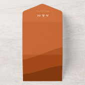 Terracotta Shades Boho Waves Qr Code Website Bruin All In One Uitnodiging (Buitenkant)