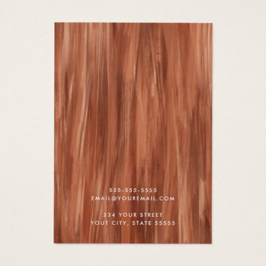 Terracotta shades pushstrokes oorkaart visitekaartje (Achterkant)