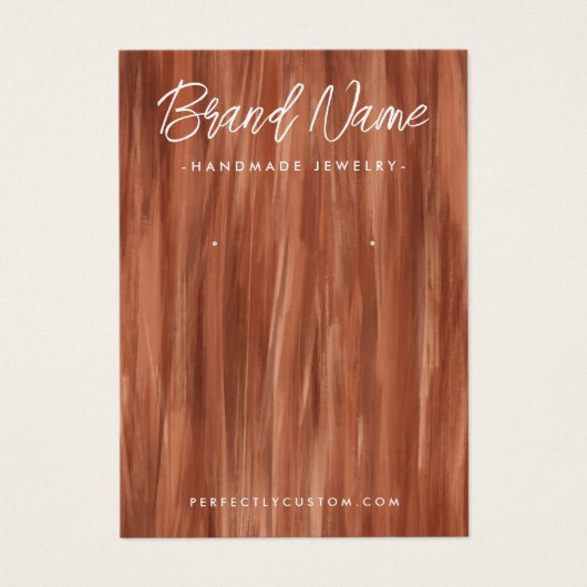 Terracotta shades pushstrokes oorkaart visitekaartje (Voorkant)