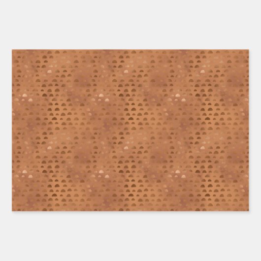 Terracotta Shimmer Geometric Inpakpapier Vel (Voorkant)