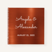 Terracotta Shimmer Ombre Wedding Guest Book Notitieboek (Voorkant)