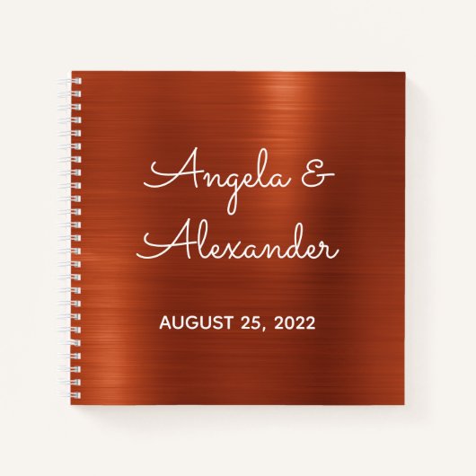 Terracotta Shimmer Ombre Wedding Guest Book Notitieboek (Voorkant)