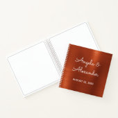 Terracotta Shimmer Ombre Wedding Guest Book Notitieboek (Binnen)