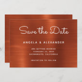 Terracotta Shimmer Ombre Wedding Save The Date (Voorkant / Achterkant)