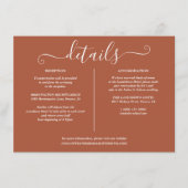 Terracotta Signature Bruiloft Details Informatie Informatiekaartje (Voorkant)