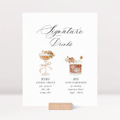 Terracotta Signature Drinks Wedding Reclamebord Met Voetstuk