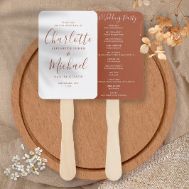 Terracotta Signature Script Huwelijksprogramma Handwaaier