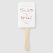 Terracotta Signature Script Huwelijksprogramma Handwaaier (Voorkant)