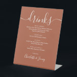Terracotta Signature Script Trouw Dranken Menu Reclamebord Met Voetstuk<br><div class="desc">Dit elegante terracotta script minimalistische drankmenu bord is perfect voor je trouwfeest. Ontworpen door Thisisnotme</div>