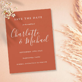 Terracotta Signature Wedding Save the Date Kaart