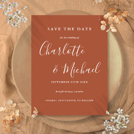 Terracotta Signature Wedding Save the Date Kaart