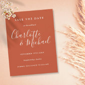 Terracotta Signature Wedding Save the Date Kaart