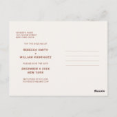 Terracotta simpele foto bruiloft, behalve de datum briefkaart (Achterkant)