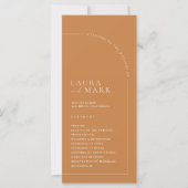 Terracotta Simple Arch Minimalist Wedding Program (Voorkant)