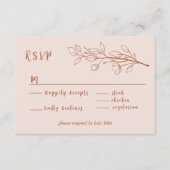 Terracotta Simple Boho Floral Bicolor RSVP Informatiekaartje (Voorkant)