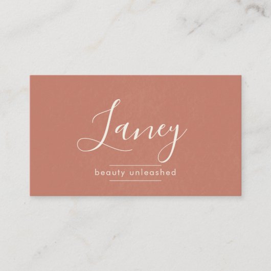 Terracotta Simple Boho QR Code Beauty Professional Visitekaartje (Voorkant)