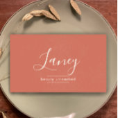 Terracotta Simple Boho QR Code Beauty Professional Visitekaartje