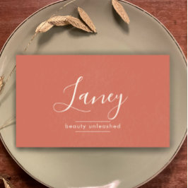 Terracotta Simple Boho QR Code Beauty Professional Visitekaartje