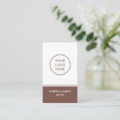 Terracotta Simple Logo QR Code Visitekaartje (Staand voorkant)