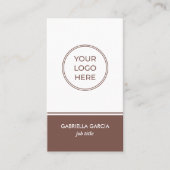 Terracotta Simple Logo QR Code Visitekaartje (Voorkant)