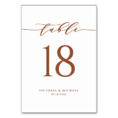 Terracotta Simple Minimalist Script Weddenschap Kaart (Achterkant)