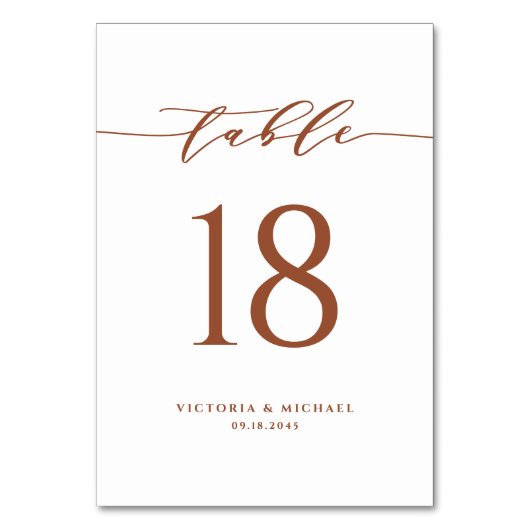 Terracotta Simple Minimalist Script Weddenschap Kaart (Voorkant)