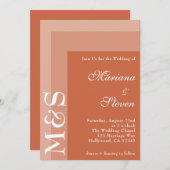 Terracotta Simple Modern Chic Script Wedding Kaart (Voorkant / Achterkant)