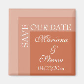 Terracotta Simple Modern Chic Script Wedding Magneet (Voorkant)