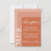 Terracotta Simple Modern Wedding Reception Card Bedankkaart (Voorkant)