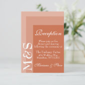 Terracotta Simple Modern Wedding Reception Card Bedankkaart (Staand voorkant)